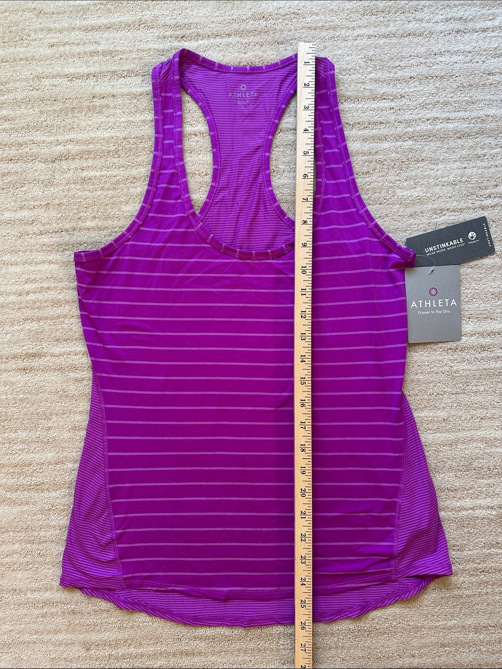 NWT ATHLETA Chi Tank Top Varied Jazz Stripe Purple Size Small - Picture 11 of 15